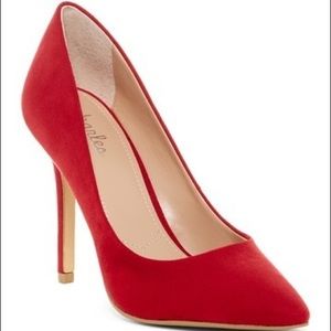 Red Suede Pumps